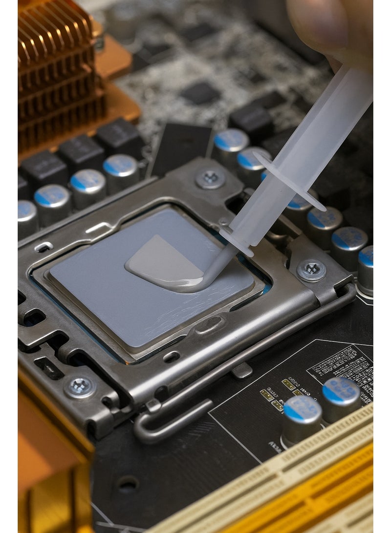 هالنزي معجون حراري عالي الأداء Halnziye HY-P13، ناقلية 5 واط/م·ك، مركب احترافي لتبريد وحدة المعالجة المركزية والرسومات والرقائق، مزود بمحقنة، هيكل فولاذي متين، قبضة مريحة، مثالي لبناة الحواسيب والفنيين - Image 4