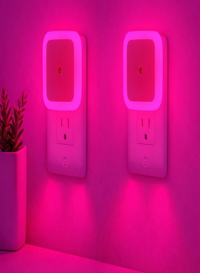 Nibbler Pack of 3 Night Lamp for Bedroom Smart Sensor Automatic ON/Off Dim LED Light Energy Saving 0.5W Night Light Long Life Plug in Bed Lamps, Hallway Stairs Kitchen Bathroom (Pink, 3) - Image 1