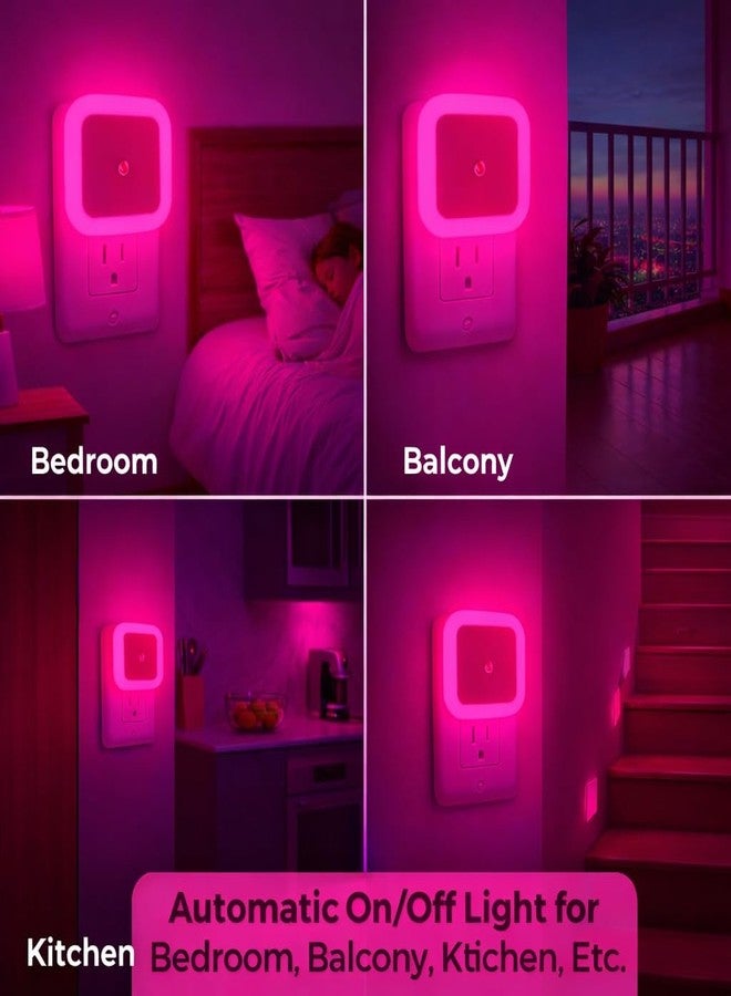 Nibbler Pack of 3 Night Lamp for Bedroom Smart Sensor Automatic ON/Off Dim LED Light Energy Saving 0.5W Night Light Long Life Plug in Bed Lamps, Hallway Stairs Kitchen Bathroom (Pink, 3) - Image 3