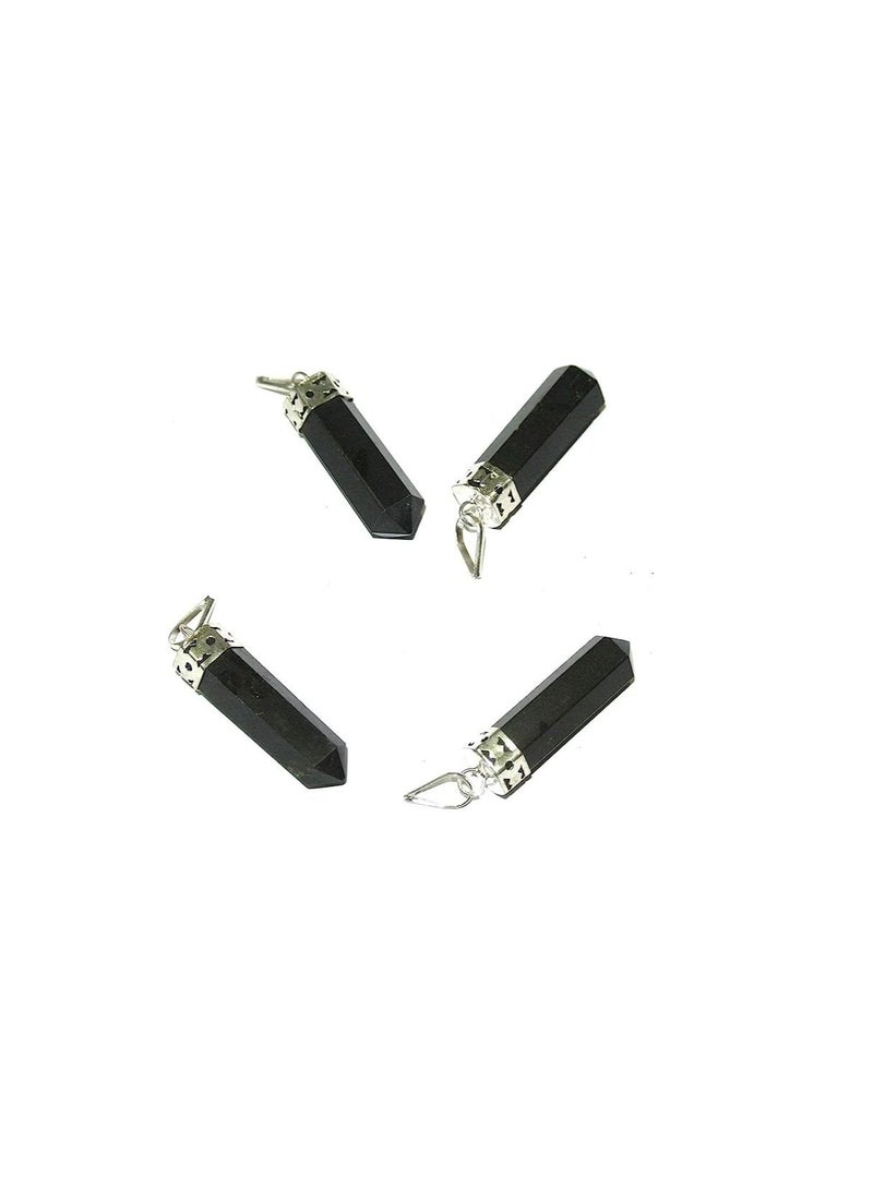 REBUY REBUY Black Tourmaline Pendant Crystal Healing Gemstone Pendant Tourmaline Stone Pendant Jewelry for Men & Women, Color Black, Size 3 Centimeters.  - Image 2