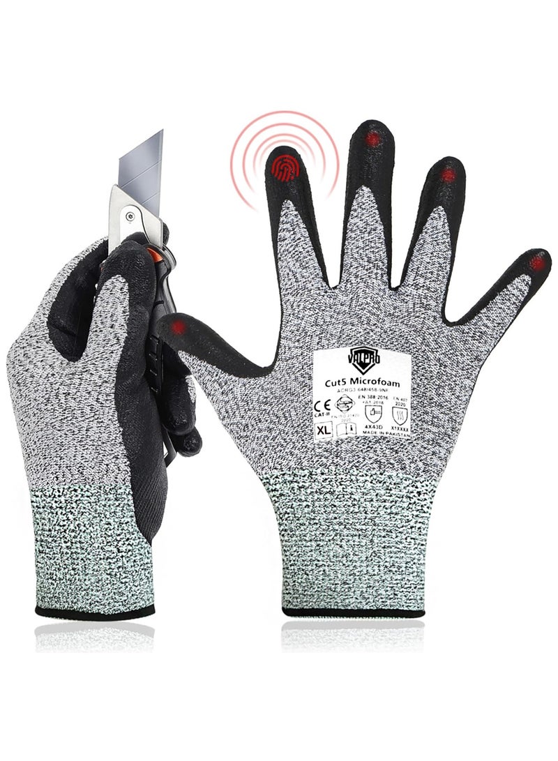 فالبرو قفازات العمل المقاومة للقطع من فالبرو، واقية للسلامة من المستوى 5 يمكن استخدامها بكلتا اليدين، درجة الطعام، للحديقة، صيد الأسماك، العمل، المستودعات، قطع الخشب، البناء، اللحام، رجل الإصلاح (اكس ال) - Image 1