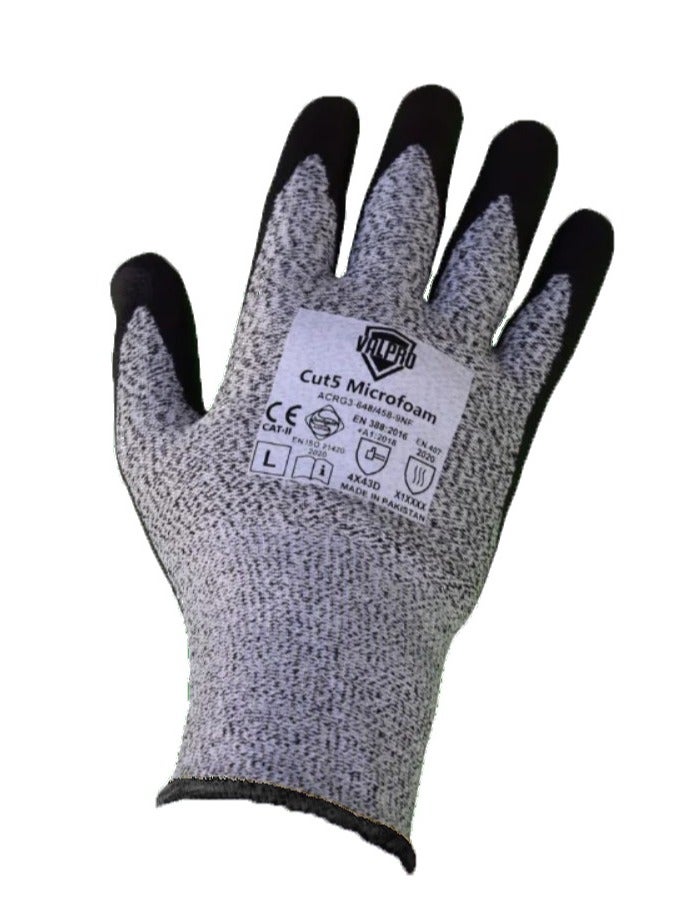 فالبرو قفازات العمل المقاومة للقطع من فالبرو، واقية للسلامة من المستوى 5 يمكن استخدامها بكلتا اليدين، درجة الطعام، للحديقة، صيد الأسماك، العمل، المستودعات، قطع الخشب، البناء، اللحام، رجل الإصلاح (اكس ال) - Image 2