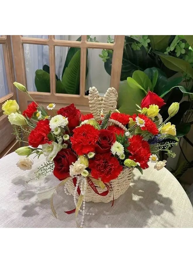 Easter Bunny Gift Basket Handwoven Rabbit Basket For Celebrations Wedding Favors - Image 2