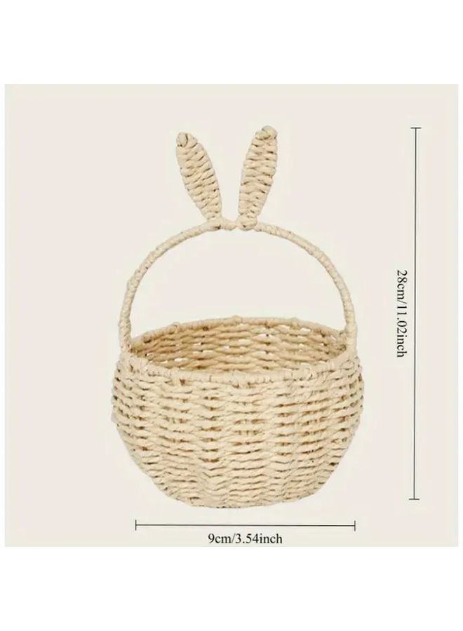 Easter Bunny Gift Basket Handwoven Rabbit Basket For Celebrations Wedding Favors - Image 3