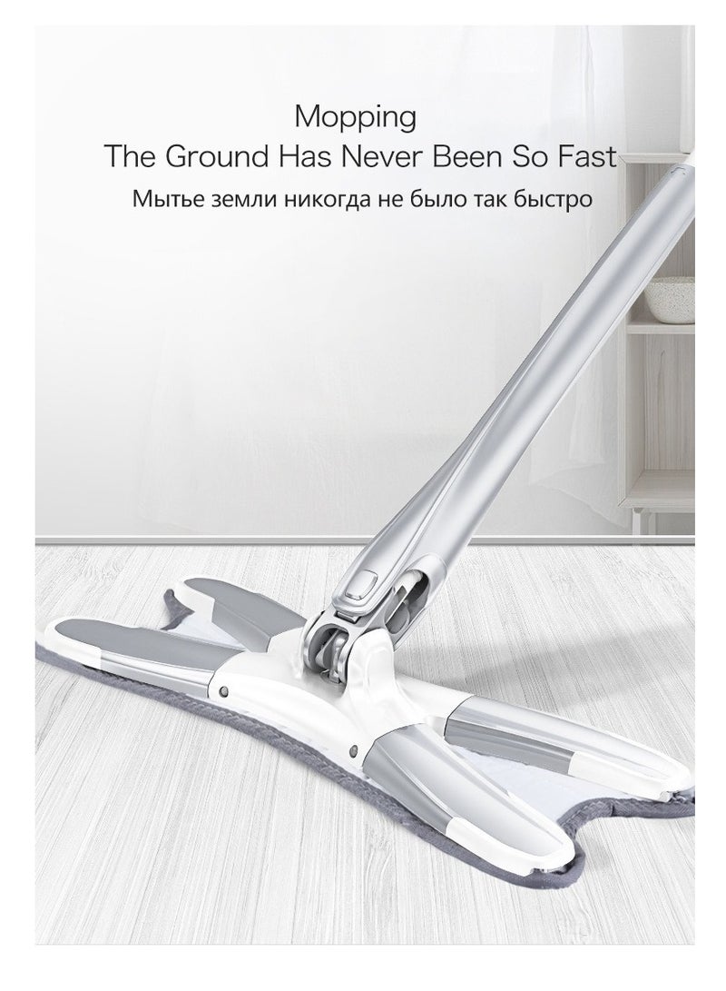 X-type Microfiber Floor Mop Hand-free Wash Spin Strong Water Absorption Cleaning Tools Long Handle Manual Extrusion Household - Image 2