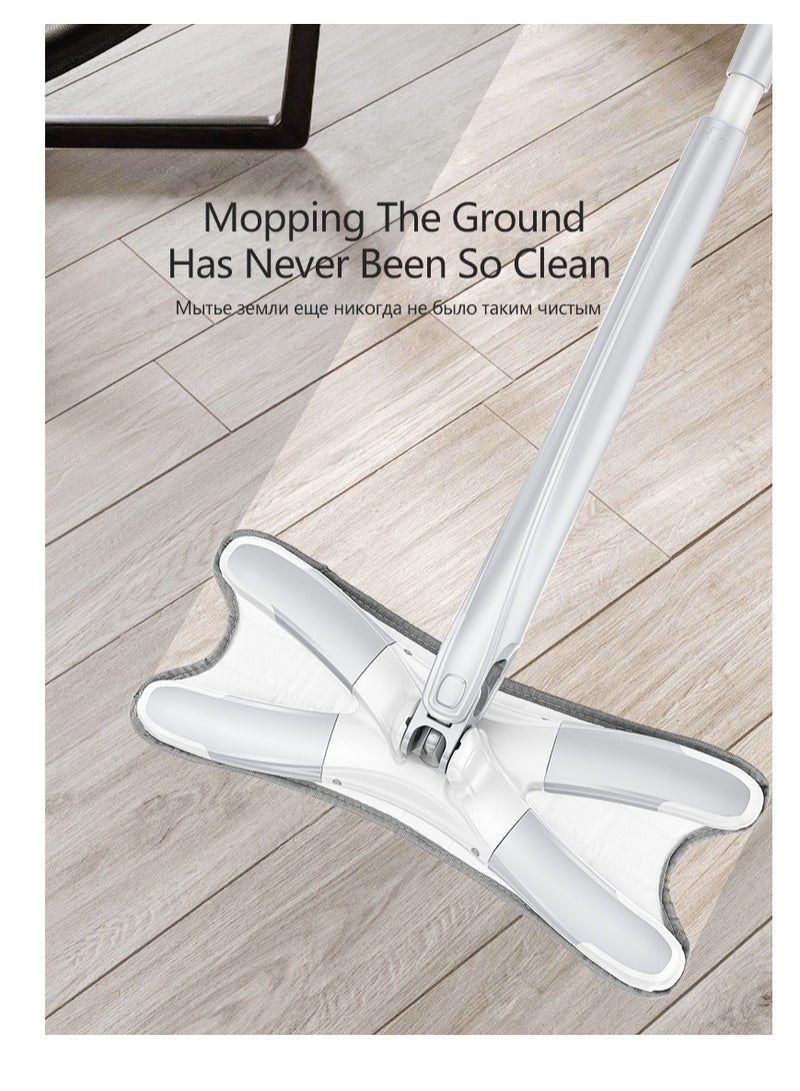 X-type Microfiber Floor Mop Hand-free Wash Spin Strong Water Absorption Cleaning Tools Long Handle Manual Extrusion Household - Image 1