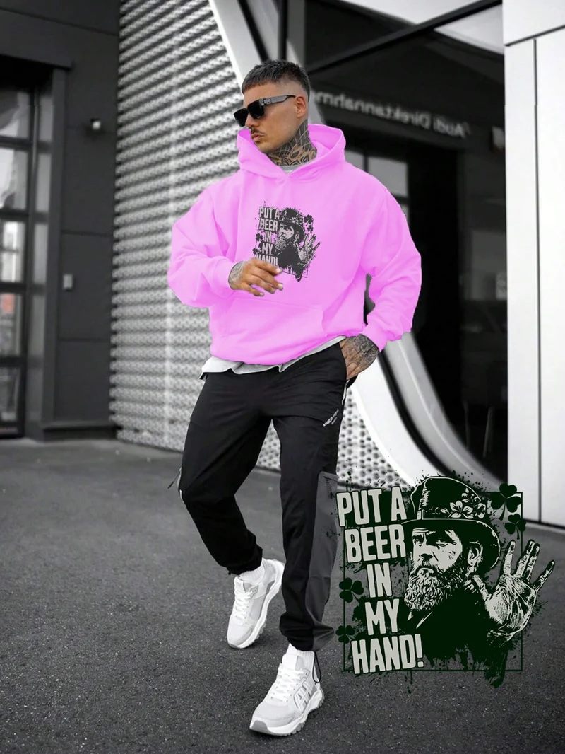 دوغ فش Women's, Men's Sweatshirt Put A Beer In My Hand St Patricks Day Printed Bold Pink Lover Sweatshirt