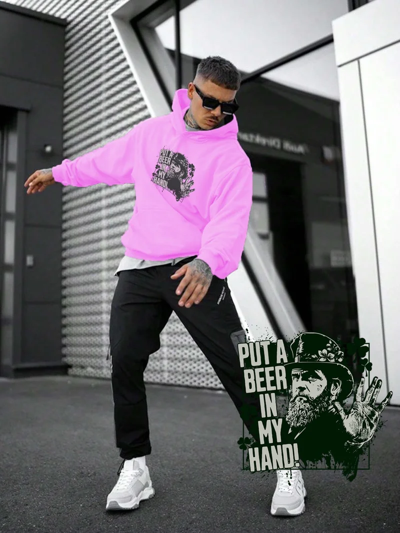 دوغ فش Women's, Men's Sweatshirt Put A Beer In My Hand St Patricks Day Printed Bold Pink Lover Sweatshirt