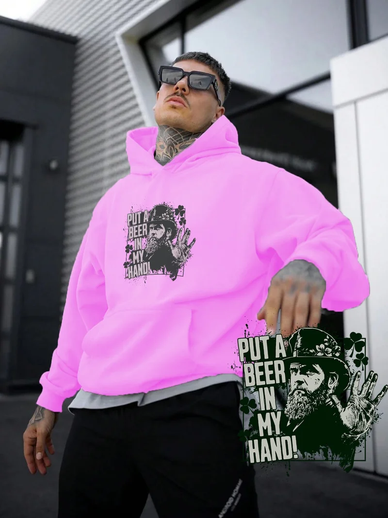 دوغ فش Women's, Men's Sweatshirt Put A Beer In My Hand St Patricks Day Printed Bold Pink Lover Sweatshirt