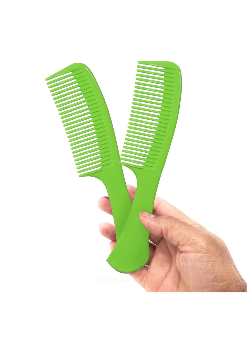 Allegro Combs Allegro Combs 1003 Tangle Tamer Hair Comb Wide Tooth Shower Comb For Curly Hair Wet Or Dry Detangler Womens Combs Made In The USA 2 Piece Green 