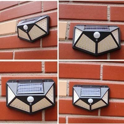 LETURE Solar Light 100 LED Motion Sensor Light 4 Side Bright Light with Dim Mode Security Lamp for Home - Image 2