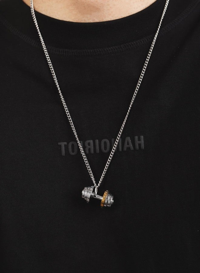 HAQUIL Dumbell Pendant Necklace Gym Dumbbell Barbell Necklace for Men Women - Image 3