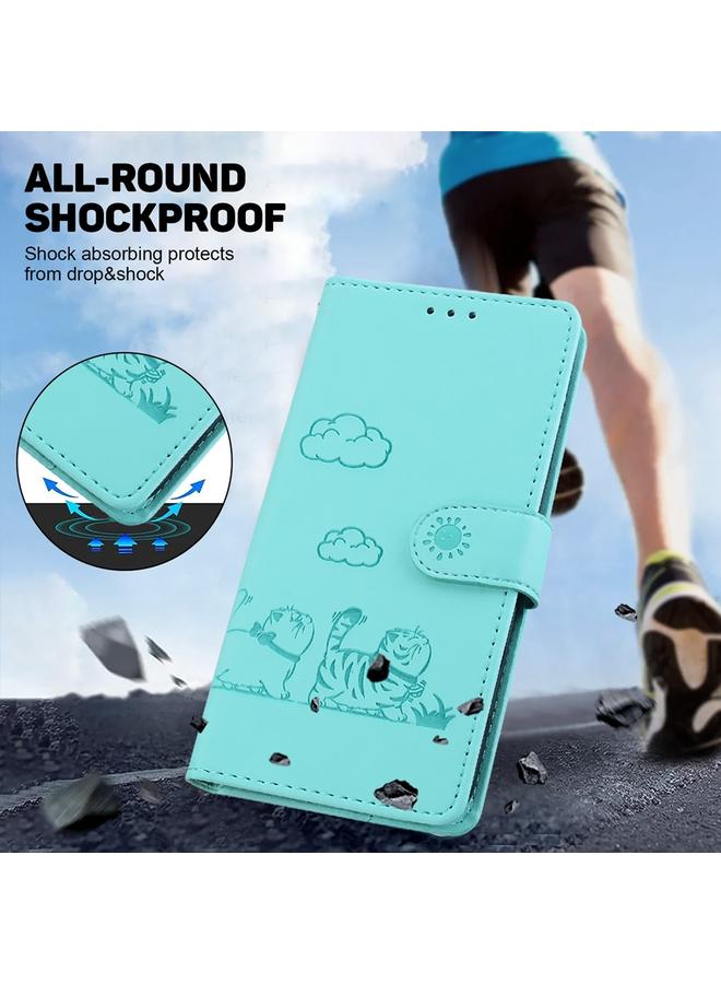 اس-توب جراب هاتف Honor X9c من الجلد برسومات قطط لطيفة بتقنية RFID - Image 4