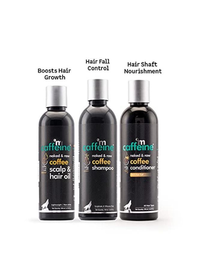 MCaffeine - Coffee Hair Spa & Hair Fall Control Kit | Shampoo, Conditioner & Hair Oil | Redensyl & Pro-Vitamin B5 | Sulphate, Paraben & Mineral Oil Free | For Men & Women - Image 1
