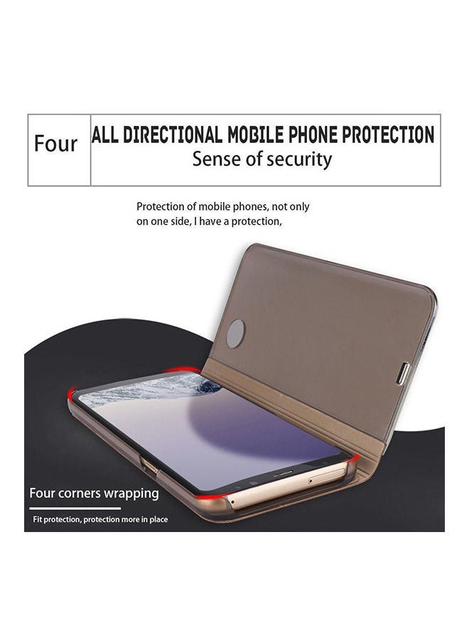 NIBEMINENT - Clear View Stand Flip Case Cover For Samsung Galaxy Note 8 Black - Image 1