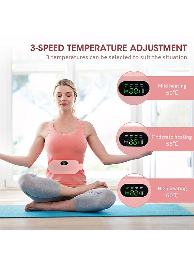 LIVQORA Portable Heating Pad for Cramps and Back Pain Menstrual Cramp Relief Wearable Heating Pad, Electric Waist Belt Device Fast Heating Massage with 3 Heat Levels and 4 Modes Gifts for Women and Girls Pink - Image 3