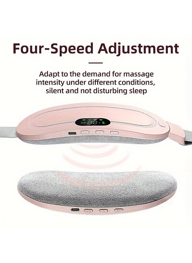 SYOSI Menstrual Heating Device, Rechargeable Period Pain Relief Machine, Electric Waist Belt Device Fast Heating Massage with 3 Heat Levels and 4 Modes Gifts for Women and Girls Pink  - Image 5