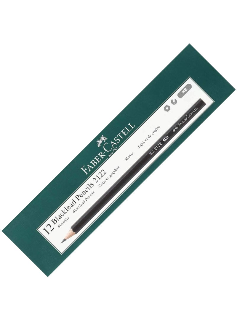 FABER-CASTELL - Pack of 12-HB Graphite Pencil ,Black Lead Pencil 2122 - Image 1