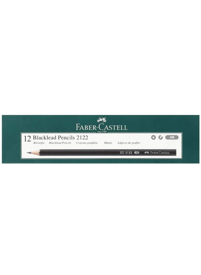FABER-CASTELL - Pack of 12-HB Graphite Pencil ,Black Lead Pencil 2122 - Image 1