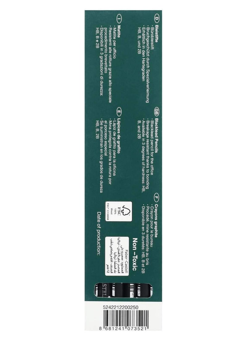FABER-CASTELL - Pack of 12-HB Graphite Pencil ,Black Lead Pencil 2122 - Image 1