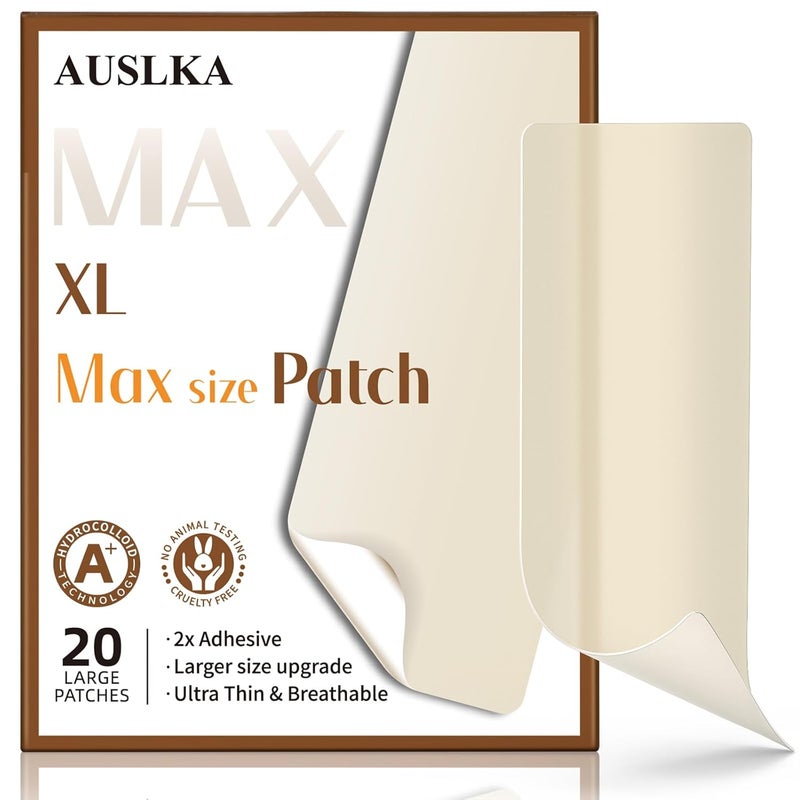AUSLKA Large Blemish Zit Patches XL  20 Strips  Hydrocolloid Dots Blemishes Patch  Zit Breakouts  Blemishes Stickers  Max Size
