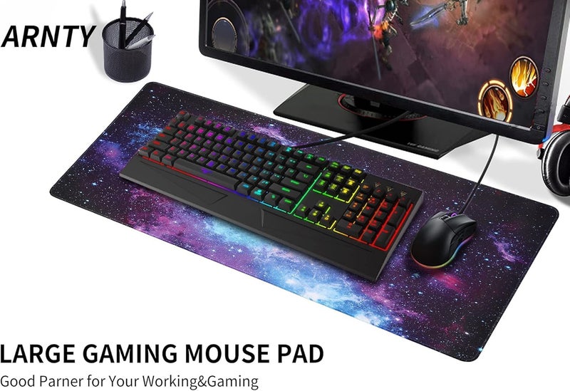 KRESHU Galaxy XXL Mouse Mat Non-Slip Base Rubber Gaming Mousepad 400 * 900 mm Large Size Table Mat Improves Precision and Speed Stable Grip on Smooth Surfaces Waterproof Mouse mat (1-pcs) - Image 2