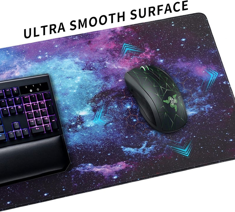 KRESHU Galaxy XXL Mouse Mat Non-Slip Base Rubber Gaming Mousepad 400 * 900 mm Large Size Table Mat Improves Precision and Speed Stable Grip on Smooth Surfaces Waterproof Mouse mat (1-pcs) - Image 5