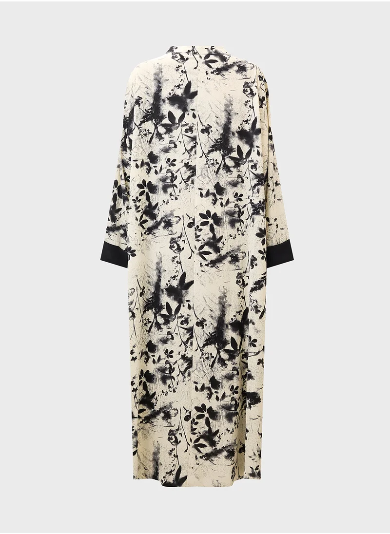خزانة Plus Size Printed Jalabiya