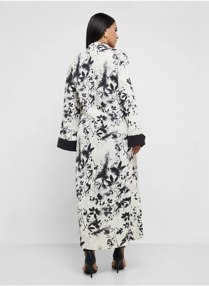 Khizana Plus Size Printed Jalabiya