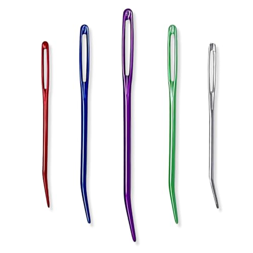 Tusmad 5 Pcs Large Eye Yarn Needles –Aluminum Darning & Tapestry Needle Set with Bent Tips for Crochet, Knitting, Quilting, Weaving, Beading & DIY Crafts - Image 2