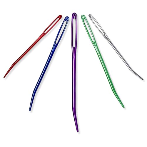 Tusmad 5 Pcs Large Eye Yarn Needles –Aluminum Darning & Tapestry Needle Set with Bent Tips for Crochet, Knitting, Quilting, Weaving, Beading & DIY Crafts - Image 1