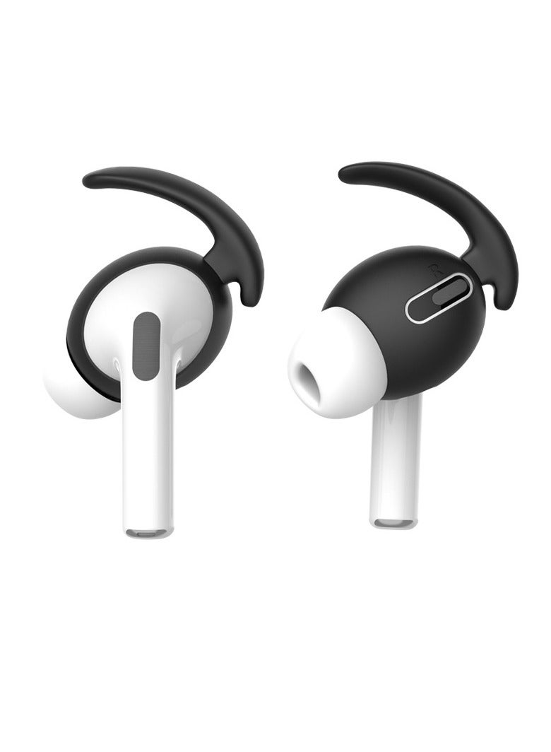 AROAQ Earphone Hooks, Anti Lost Anti Drop Earbuds Ear Covers, Wireless Headphone Earbuds Silicone Strap, Comfortable Ear Plug Cover Eartip For Airpods Pro, (1 Pair Ear Hooks Only, Black)