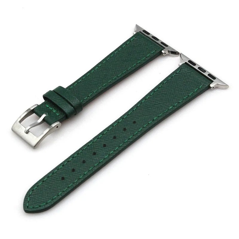 Bluejw Yunse Saffiano Leather Watch Bands for Smartwatches - Tapered Replacement Strap, Waterproof Sport Wristband 38mm 40mm 42mm 44mm 45mm - Image 1