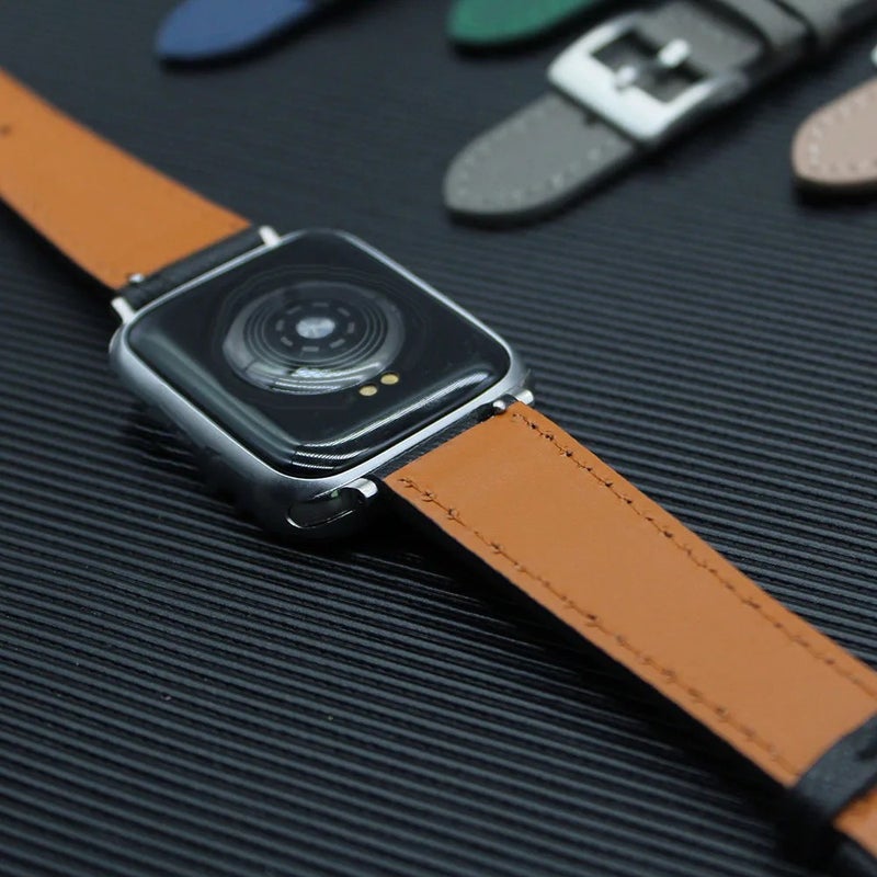 Bluejw Yunse Saffiano Leather Watch Bands for Smartwatches - Tapered Replacement Strap, Waterproof Sport Wristband 38mm 40mm 42mm 44mm 45mm - Image 5