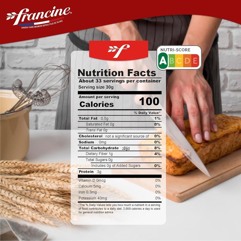 Francine Organic All-Purpose Wheat Flour - 2.2 lbs (Pack of 2) - Image 2