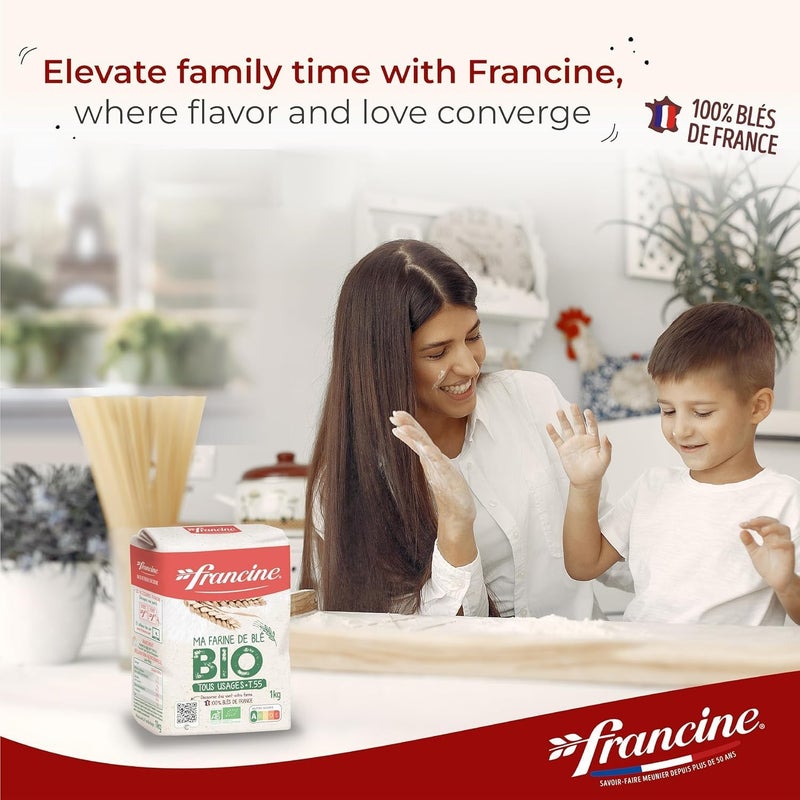 Francine Organic All-Purpose Wheat Flour - 2.2 lbs (Pack of 2) - Image 3