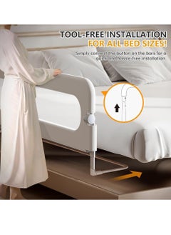 Bukela Baby Bed Rails Guard - Foldable Toddler Bed Rail, Kids' Bed Rails & Rail Guards,Safety Bed Fence Protector Rail, Adjustable Heights Bed Guard Rail for Queen King Twin Bed Kid (2 M)  - Image 3