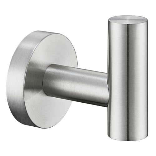 Angle Simple Robe Towel Hook, SUS 304 Stainless Steel Bathroom Hand Towel Coat Hook for Wall, Brushed Nickel - Image 1