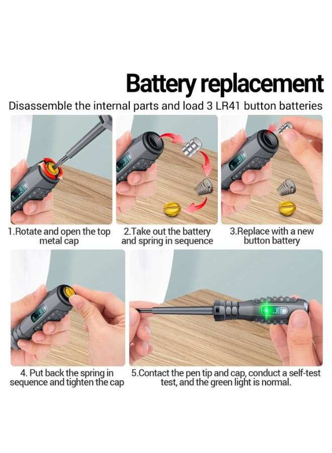 2 في 1 عزم دوران عالٍ، مفك براغي مغناطيسي قوي، مفك براغي فيليبس، كاشف الكهرباء، قلم اختبار الجهد الكهربي غير المتصل، دائرة الطاقة الكهربائية الحالية، اختبار كهربائي للأسلاك الحية - Image 5