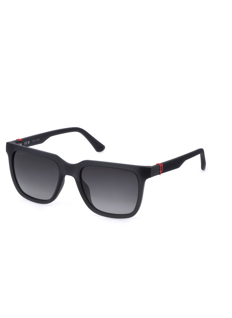 POLICE - Men's Square Shape Polarized  Sunglasses SPLN34V544A4P - Lens Size: 54 Mm - Matt Opal Grey - Image 1