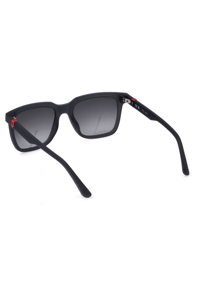 POLICE - Men's Square Shape Polarized  Sunglasses SPLN34V544A4P - Lens Size: 54 Mm - Matt Opal Grey - Image 1