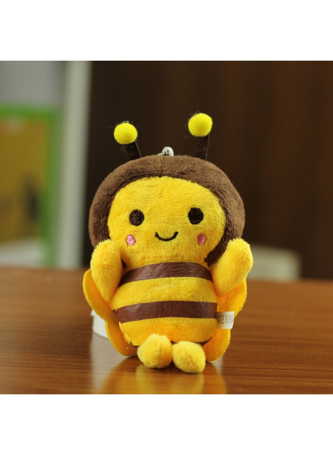 Mini Bee Plush Toy Wasp Doll Keychain Bee Pendant Backpack Accessories Yellow Bee Doll-Color:Bee-Height:13cm - Image 1