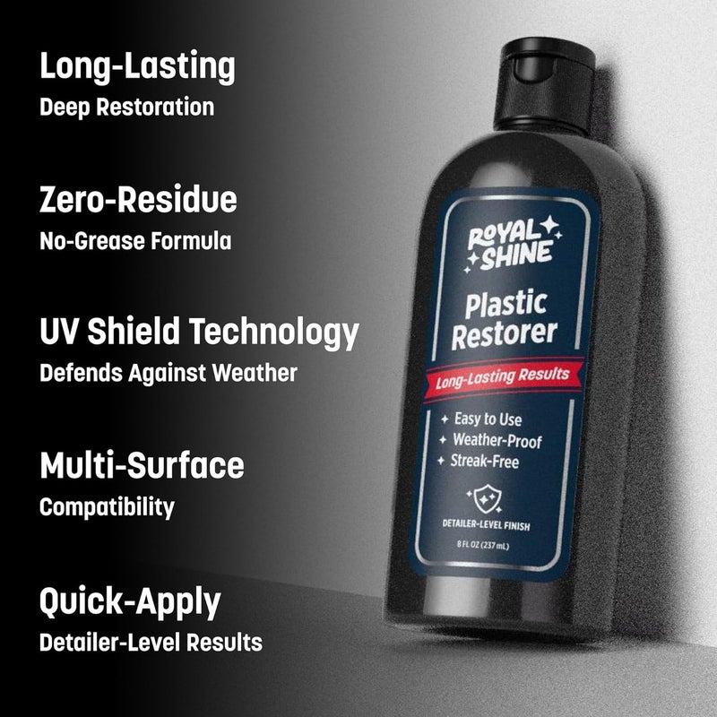 Tiered purchase options Plastic Restorer – Restores Faded Plastic, Rubber and Vinyl, Deep Black Shine with Long-Lasting UV Protection, Easy Trim Restoration Formula with Foam Applicator, 8oz Batch consistent craftsmanship - Image 2