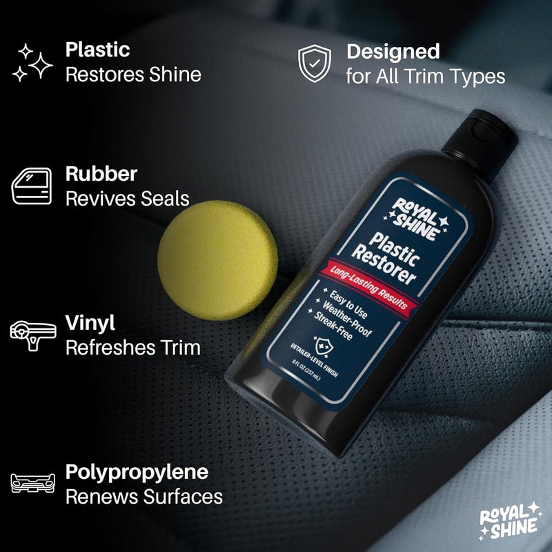 Tiered purchase options Plastic Restorer – Restores Faded Plastic, Rubber and Vinyl, Deep Black Shine with Long-Lasting UV Protection, Easy Trim Restoration Formula with Foam Applicator, 8oz Batch consistent craftsmanship - Image 3