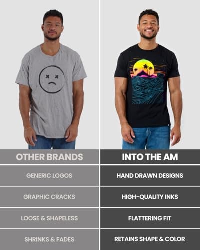 INTO THE AM Meta Beach II Graphic Tee for Men - Short Sleeve Design T-Shirts (Black, Large) - Image 5