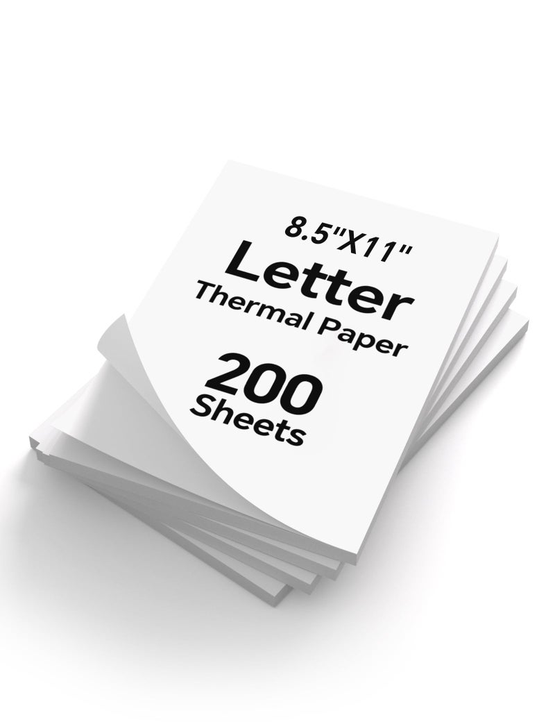 PRT 200 Sheets Thermal Printer Paper 8.5x11 US Letter MT610 Thermal Paper, Compatible with PRT/iDPRT/HPRT Portable Printer and Other Brands Thermal Document Printers - Image 1