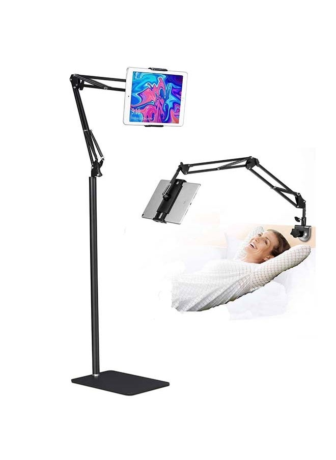 Generic - Pad Tablet Holder for Bed - Arm Height Adjustable Tablet Floor Stand Metal 360° Rotating Pad Clamp Mount for Pad, Kindle Reading and Other 4.7~12.9'' Phones and Tablets - Image 1