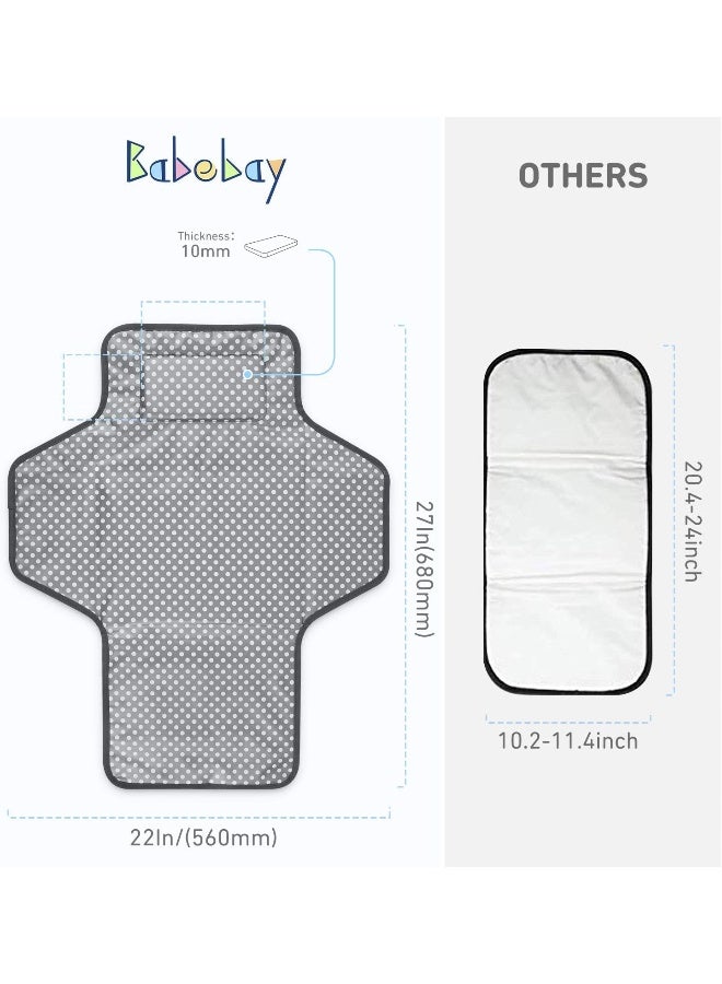 Babebay Portable Changing Pad for Baby, Waterproof Travel Changing Pads for Moms, Dads, with Built-in Pillow, Excellent Baby Shower, Registry Gifts - Image 2