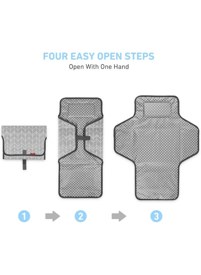 Babebay Portable Changing Pad for Baby, Waterproof Travel Changing Pads for Moms, Dads, with Built-in Pillow, Excellent Baby Shower, Registry Gifts - Image 3