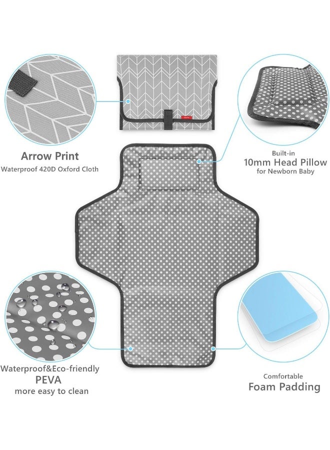 Babebay Portable Changing Pad for Baby, Waterproof Travel Changing Pads for Moms, Dads, with Built-in Pillow, Excellent Baby Shower, Registry Gifts - Image 4